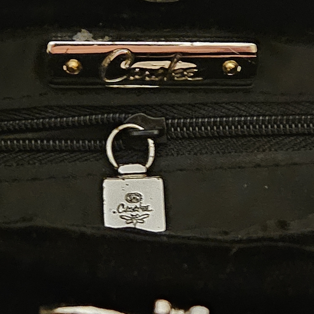 Carolee Black Velvet Clutch with Silver Dragonfly - Picture 8 of 9